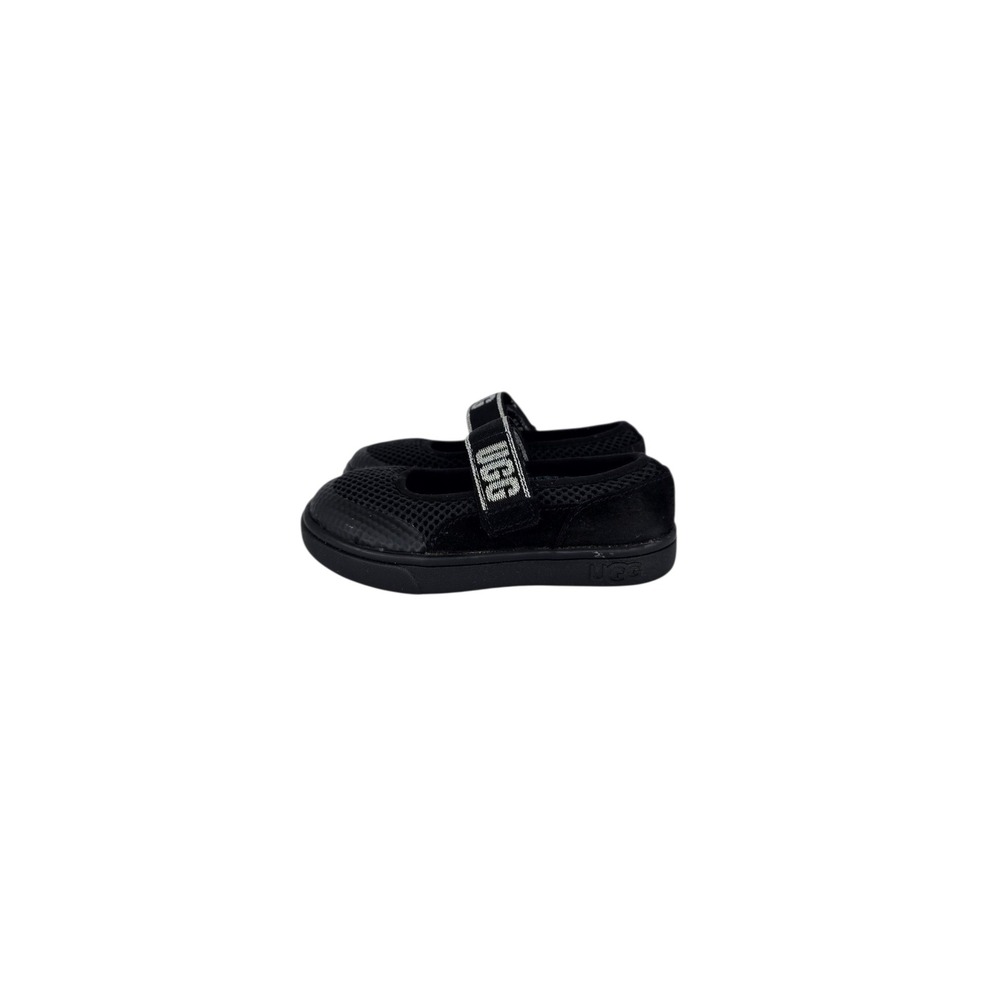 UGG Mary Jane Sneaker Toddler 7 Black Mesh Suede Logo Strap Sporty Casual Shoes
